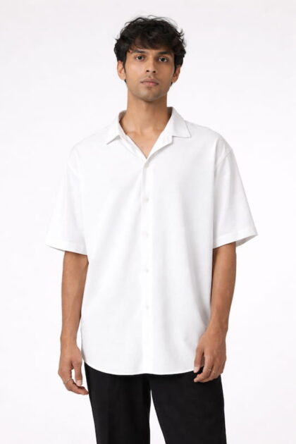 EverBasic Premium Oversized Shirt White Front